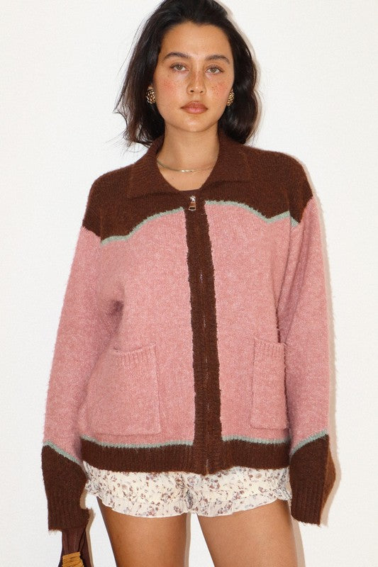 Rodeo Cowboy Knit Sweater – Dusty Pink