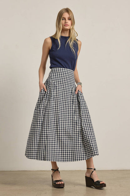 Prairie Muse Gingham Maxi Skirt