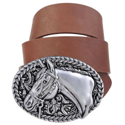 Heritage Horse Buckle Western Belt – Vintage-Inspired