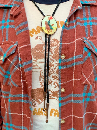 Prairie Rose Copper Cowgirl Bolo Tie