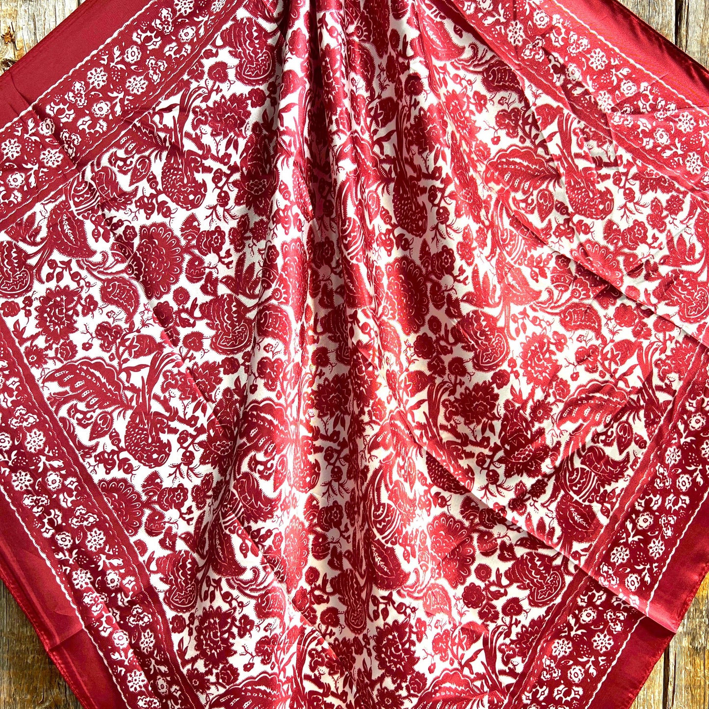 Prairie Rose Red Paisley Wild Rag Scarf