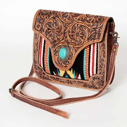 High Desert Turquoise Stone Leather Crossbody