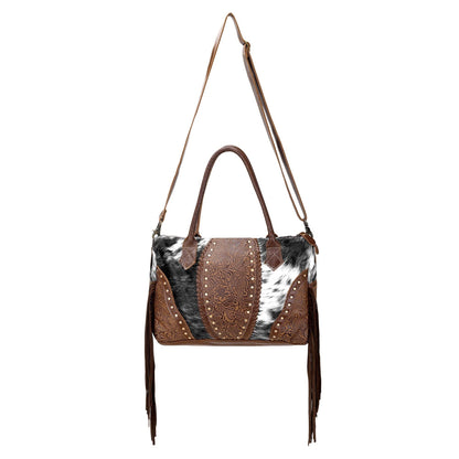 Weekender Bag with hair on and suede fringe