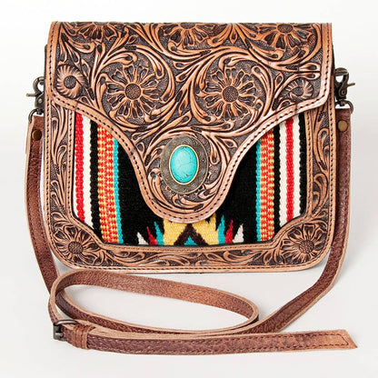 High Desert Turquoise Stone Leather Crossbody