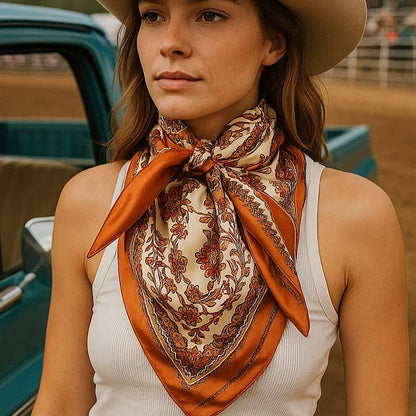 Burnt Orange Western Wild Rag Scarf