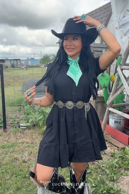 Midnight Rodeo Ruffle Dress