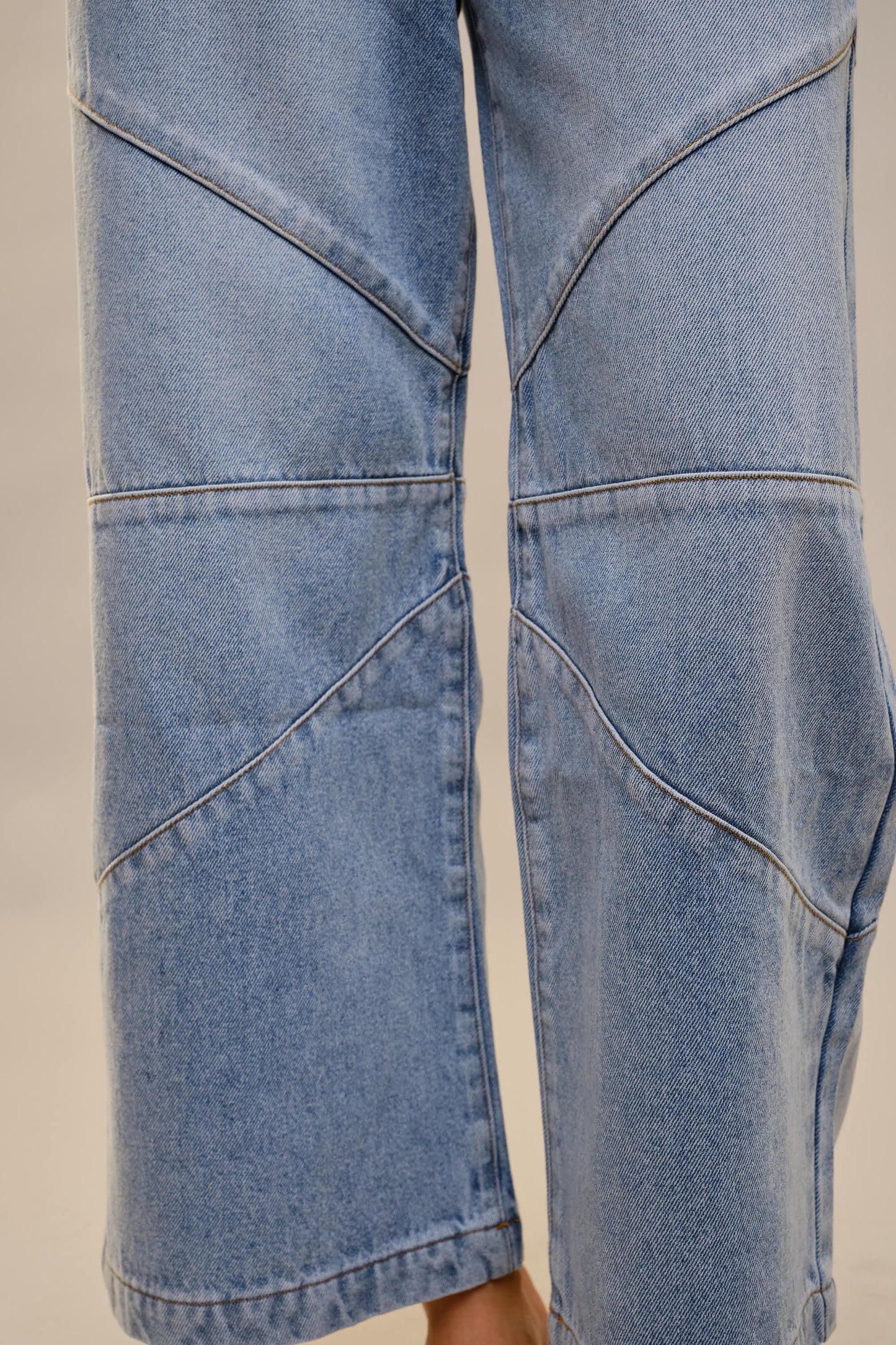 Saddle Line Medium Wash Wide-Leg