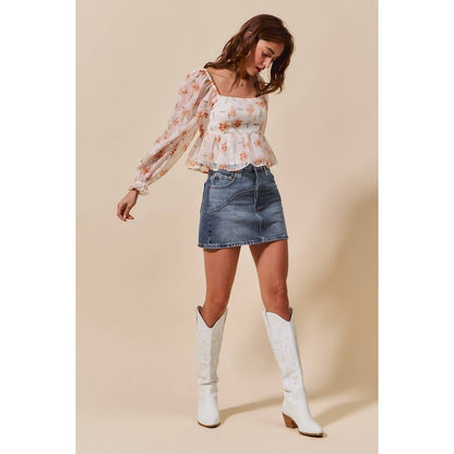 Saddle Ridge Denim Mini Skirt