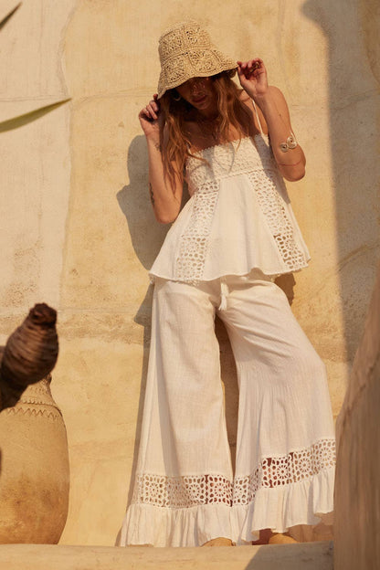 Desert Bloom Crochet Babydoll Cami