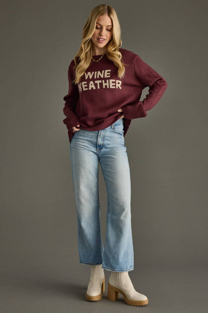 Wine Weather Sweater in Black Cherry
