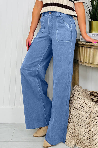 Retro  Blue Washed Patch Pocket