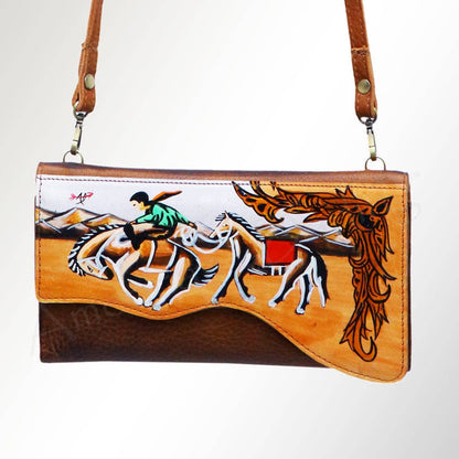 Western Heritage Hand-Tooled Leather Mini Crossbody