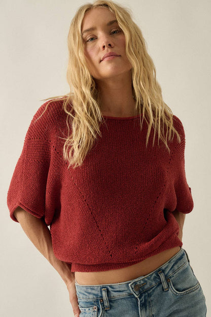 Sundown Pointelle Knit Sweater