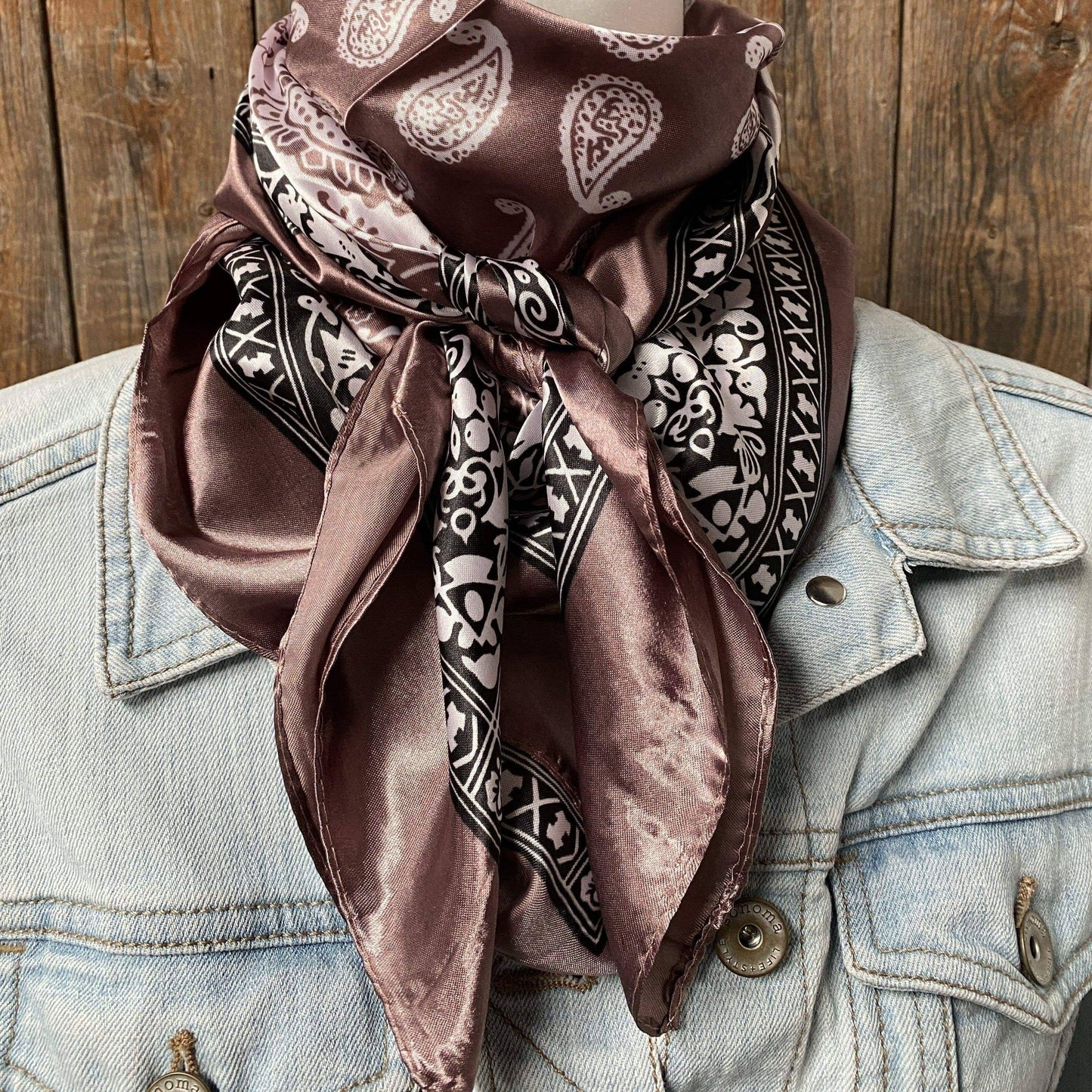 Two Tone Paisley Western Wild Rag Scarf