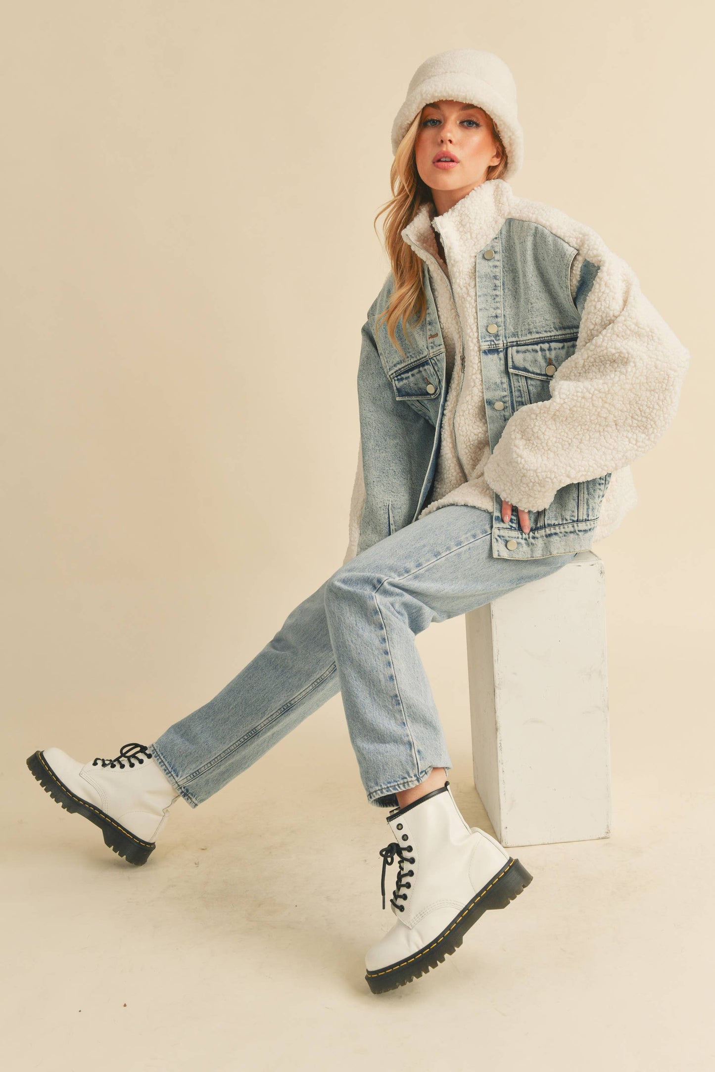 Laid-Back Cowgirl Denim Fleece Jacket
