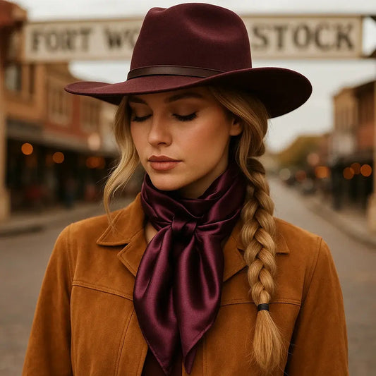 Solid Plum Western Wild Rag Scarf