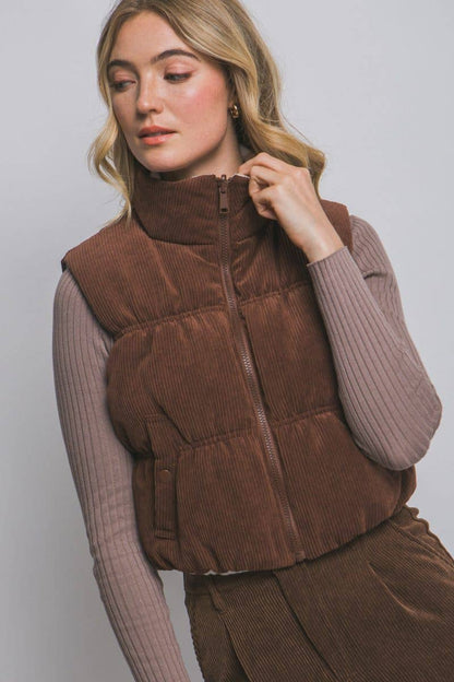 Reversible Corduroy Puffer Vest