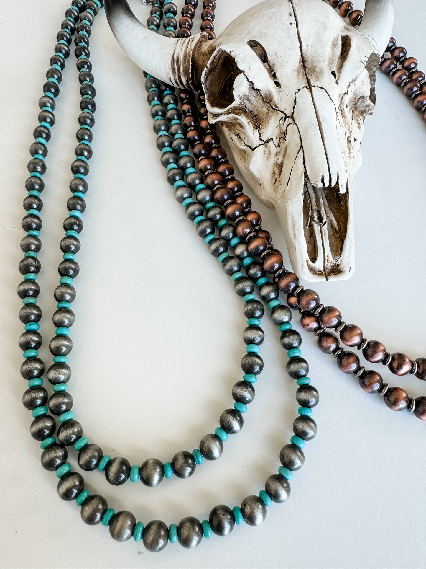 60" Turquoise Navajo Pearl Western Necklace