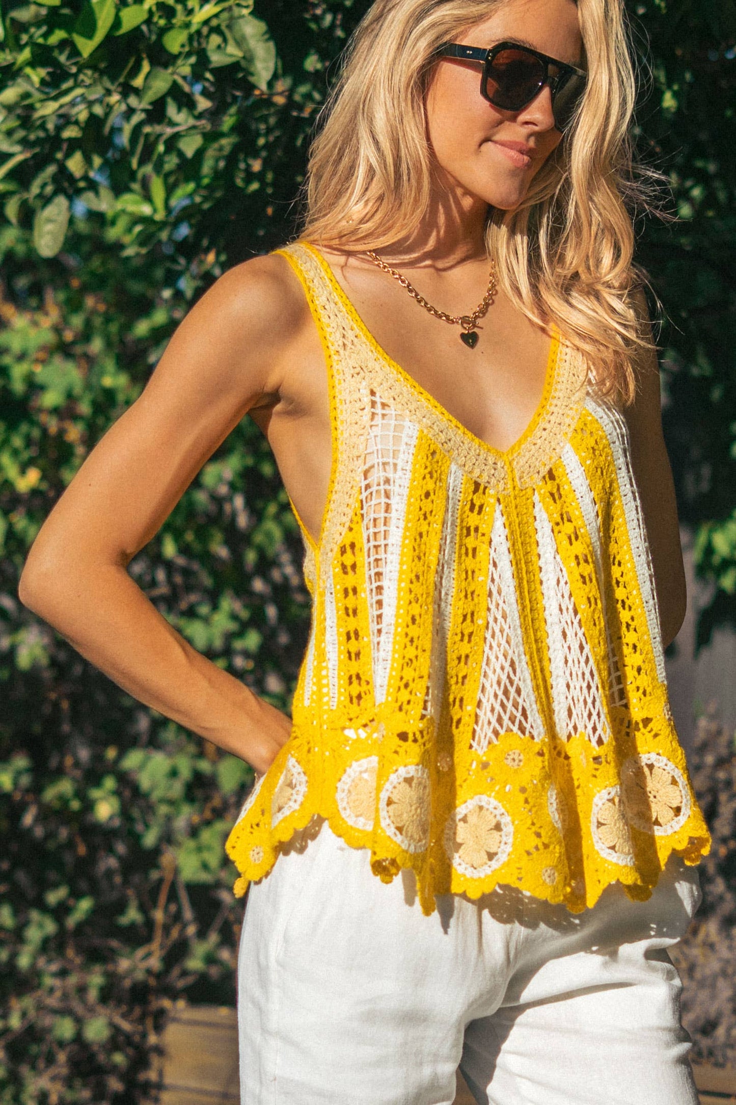 Dusty Rose Crochet Tank