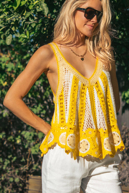 Dusty Rose Crochet Tank