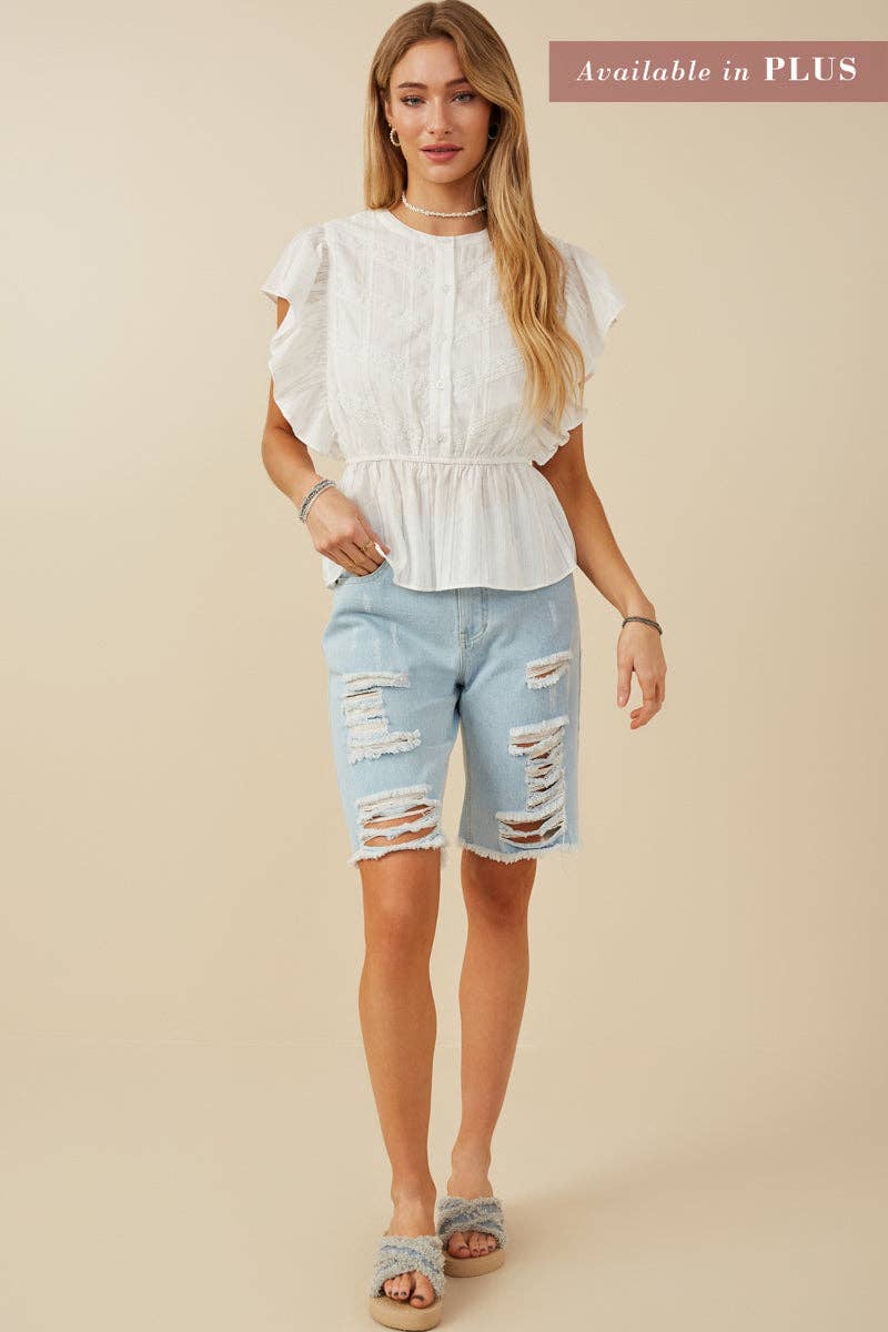 The Cheyenne Lace Ruffle Top