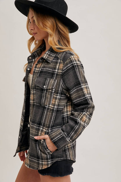 Plaid Button-Down Shacket