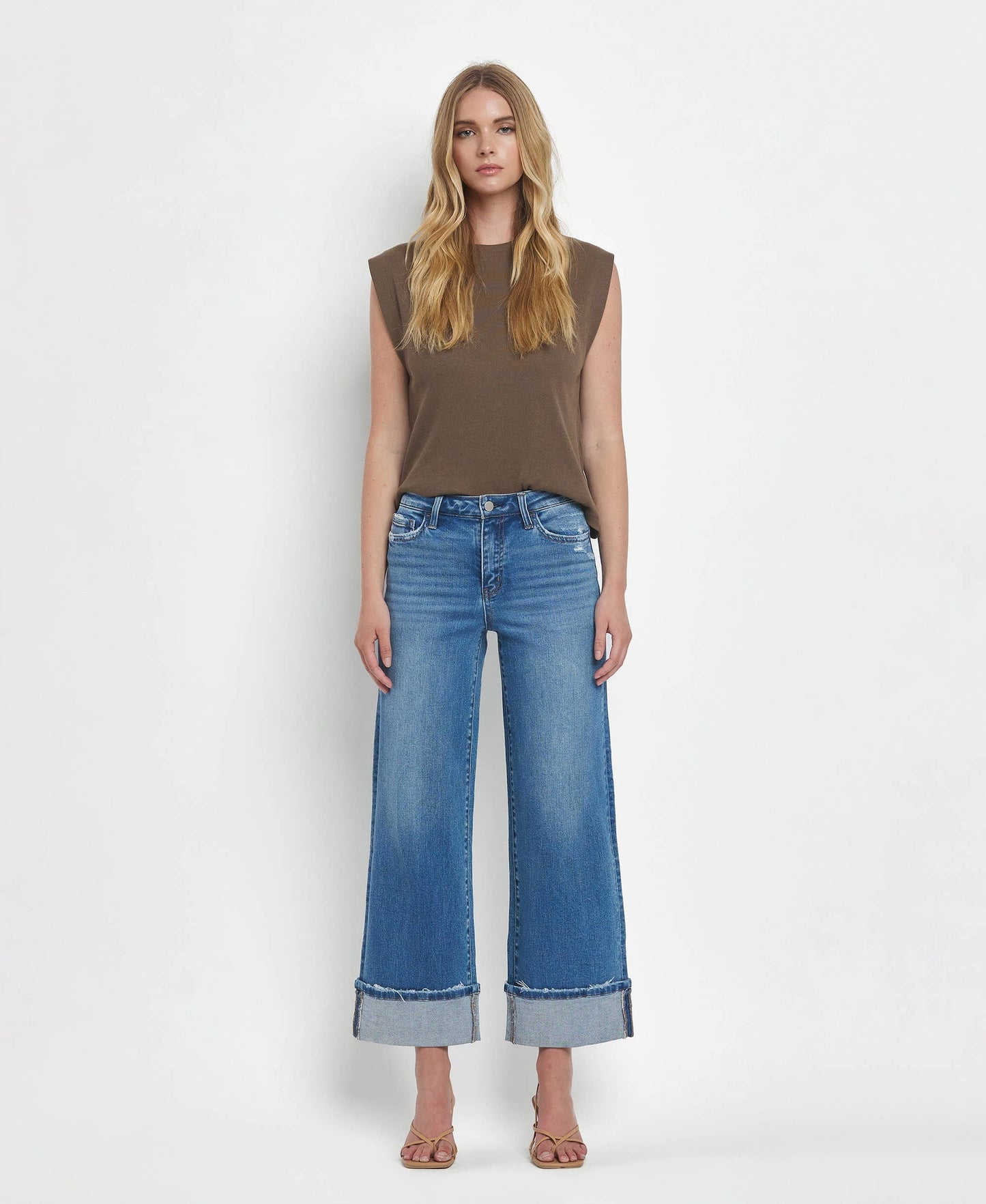 Canyon Cuffed Wide-Leg Jeans