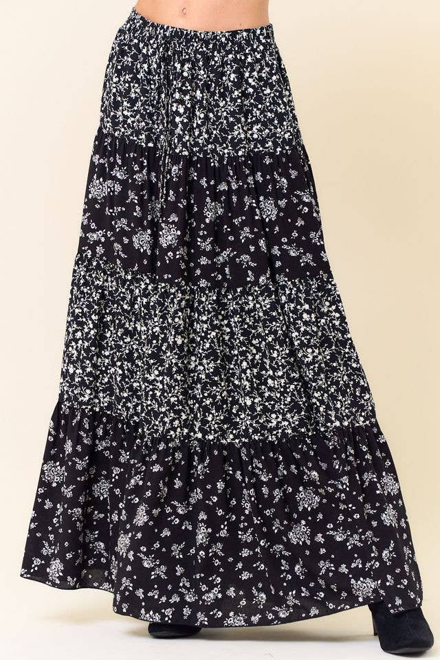 Prairie Bloom Tiered Maxi Skirt