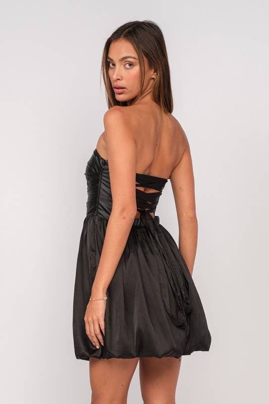 Black Faux Leather Mini Dress | Willow & Nash