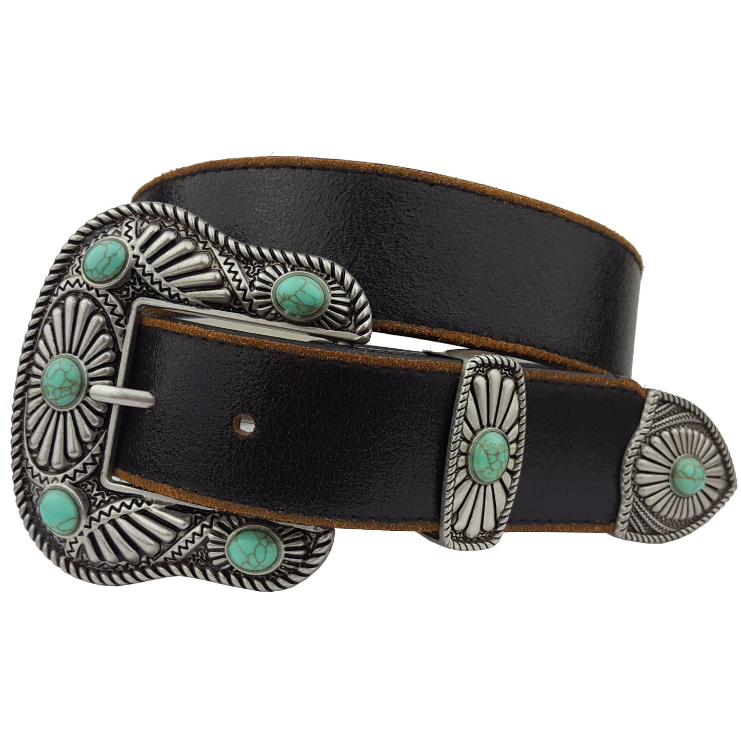 Midnight Turquoise Western Buckle Belt