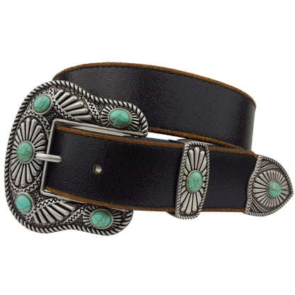 Midnight Turquoise Western Buckle Belt