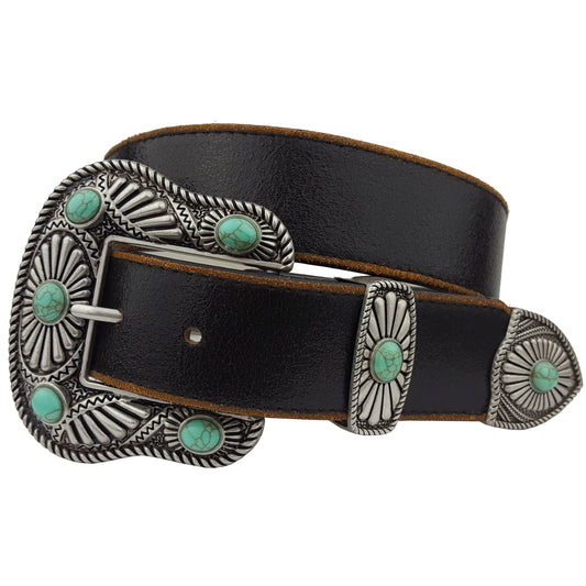 Midnight Turquoise Western Buckle Belt