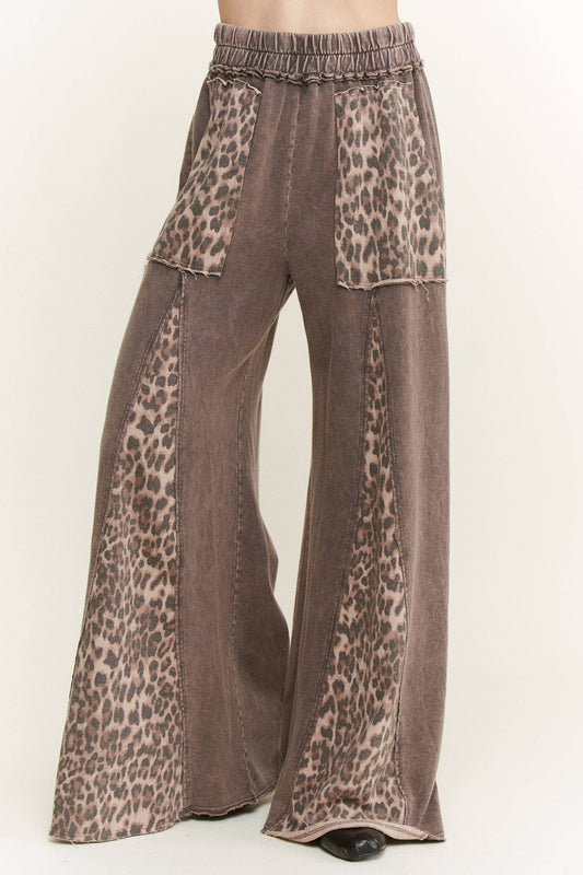Sierra Leopard Mineral Washed Flare Pant