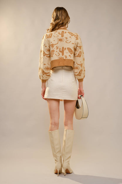 High Desert Tie-Front Western Knit Cardigan