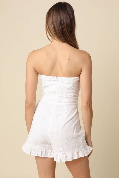 Alessia Strapless Wrap Romper: Sky / Contemporary / S