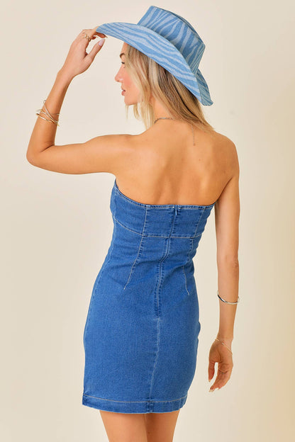 Trendy Strapless Denim Mini Dress - Your Go-To Summer Staple