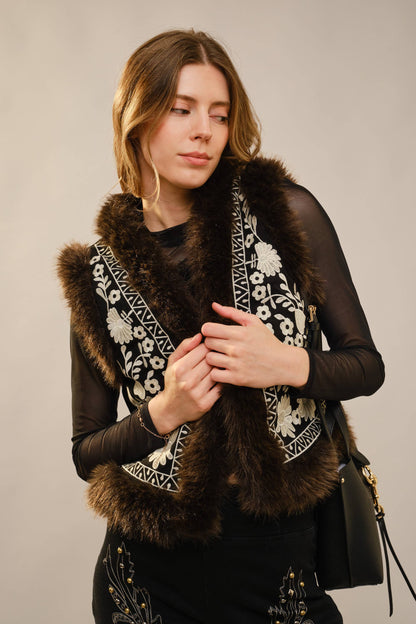 Wildflower Fur-Trimed Vest