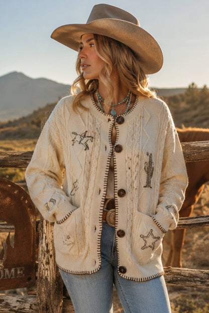 Saddle Ridge Embroidered Western Cardigan