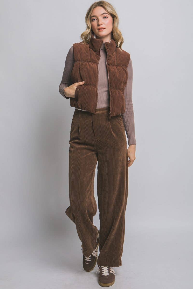 Reversible Corduroy Puffer Vest