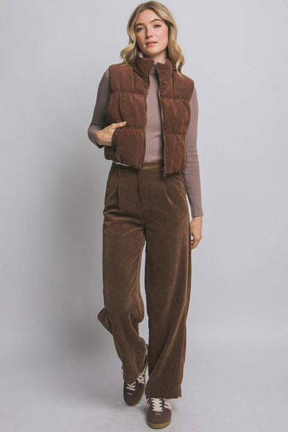 Reversible Corduroy Puffer Vest