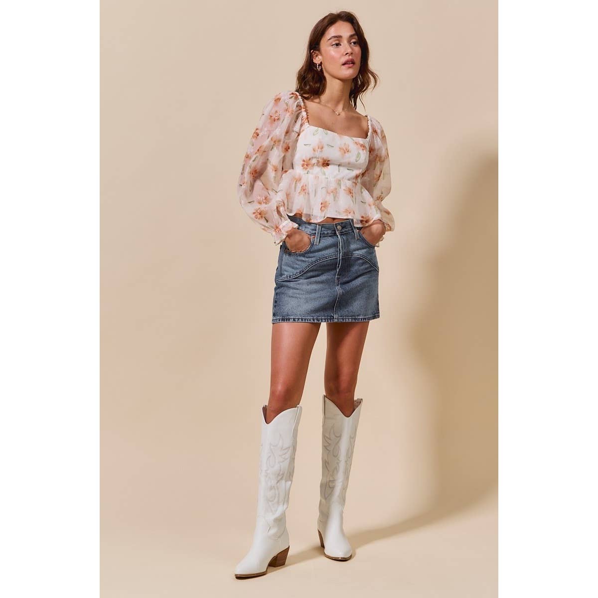 Saddle Ridge Denim Mini Skirt