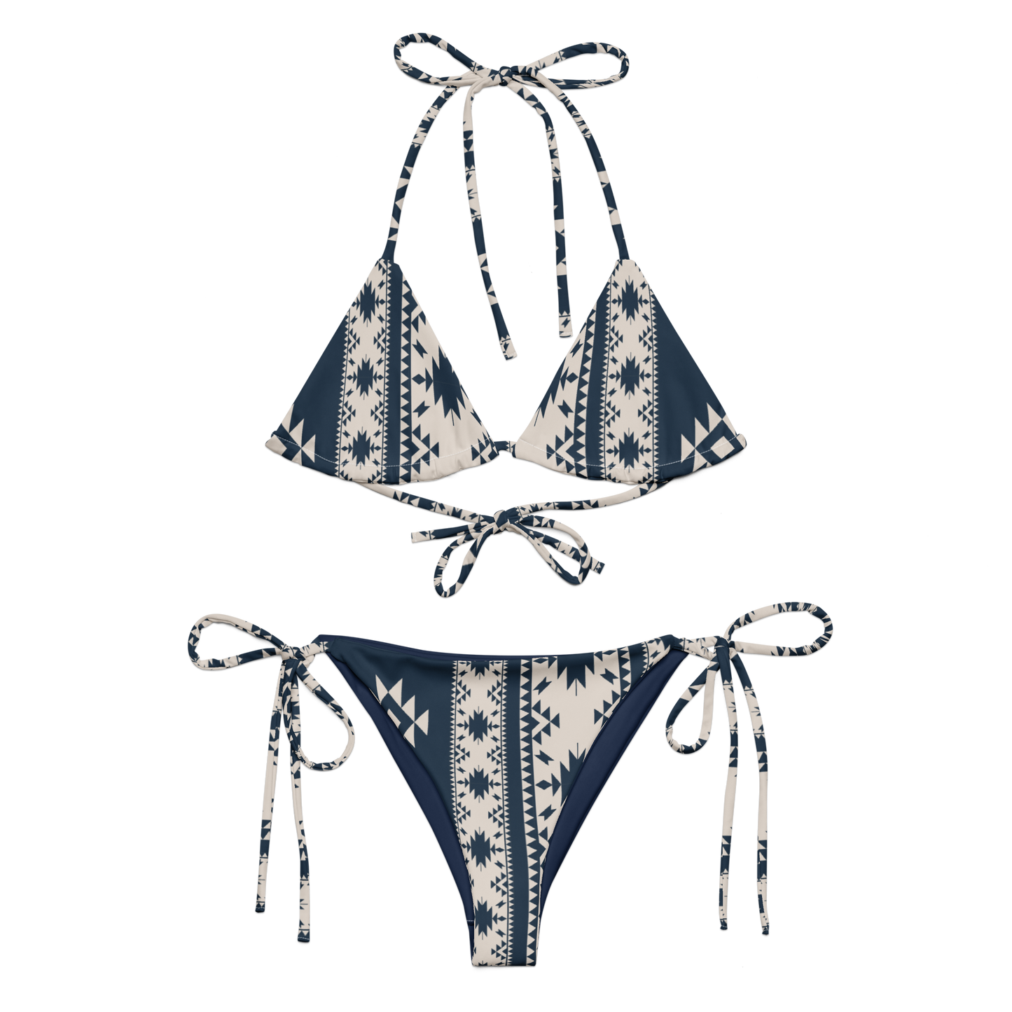 Navy Frontier String Bikini