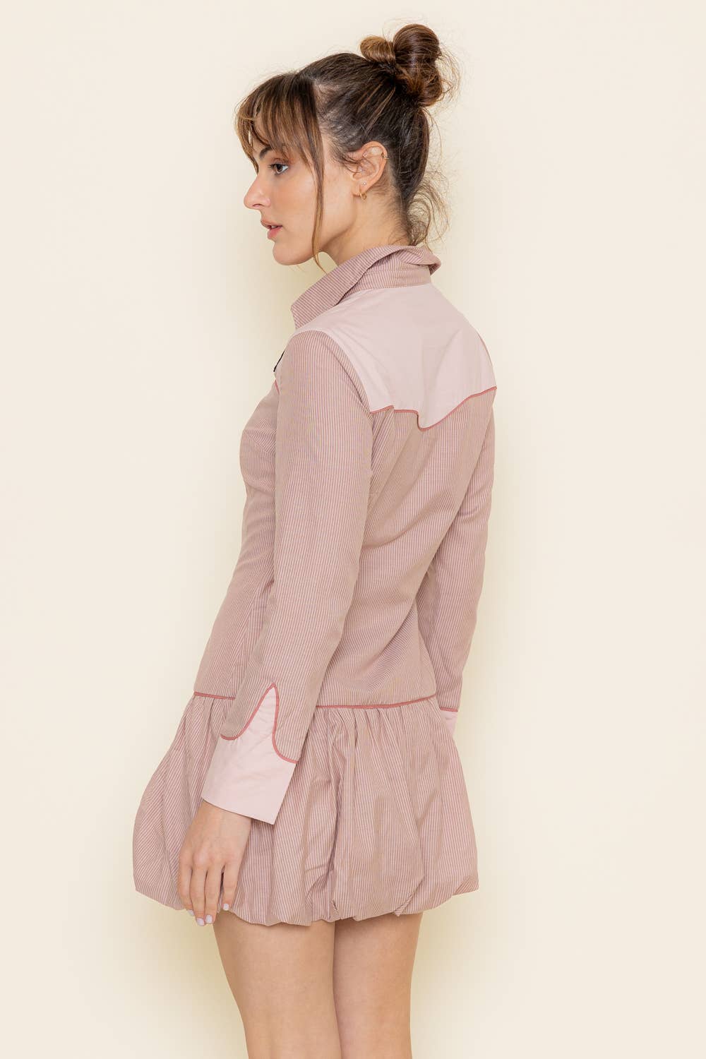 Southwestern Rose Embroidered Shirt Dress - Desert Bloom Charm