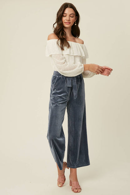 Prairie Moon Swiss Dot Off-Shoulder Blouse – Cream