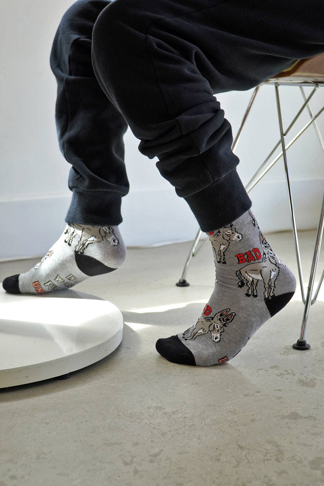 Bad A** | Women's Funny Donkey Crew Socks