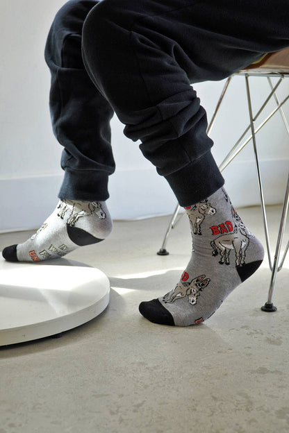 Bad A** | Women's Funny Donkey Crew Socks