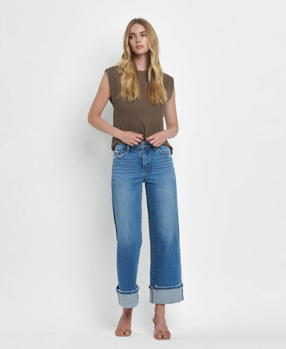 Canyon Cuffed Wide-Leg Jeans