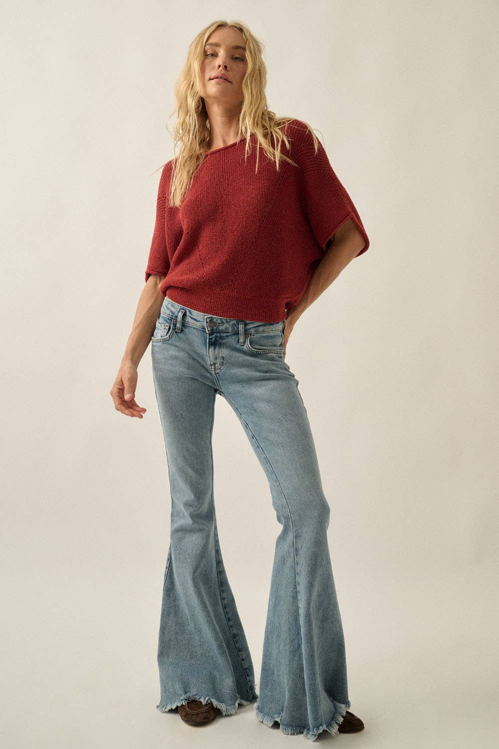 Sundown Pointelle Knit Sweater