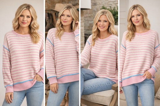 Prairie Sunrise Stripe Knit Sweater