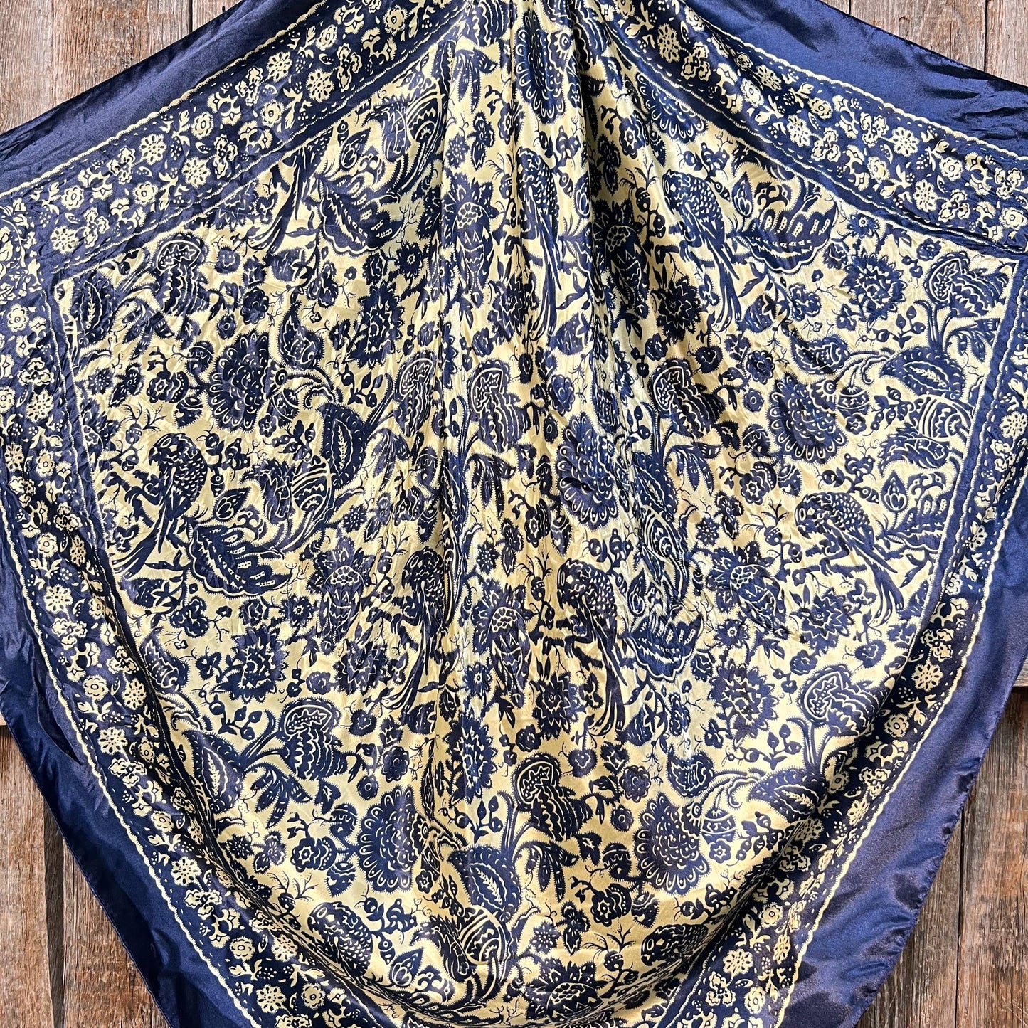 Blue & Cream Paisley Western Wild Rag Scarf